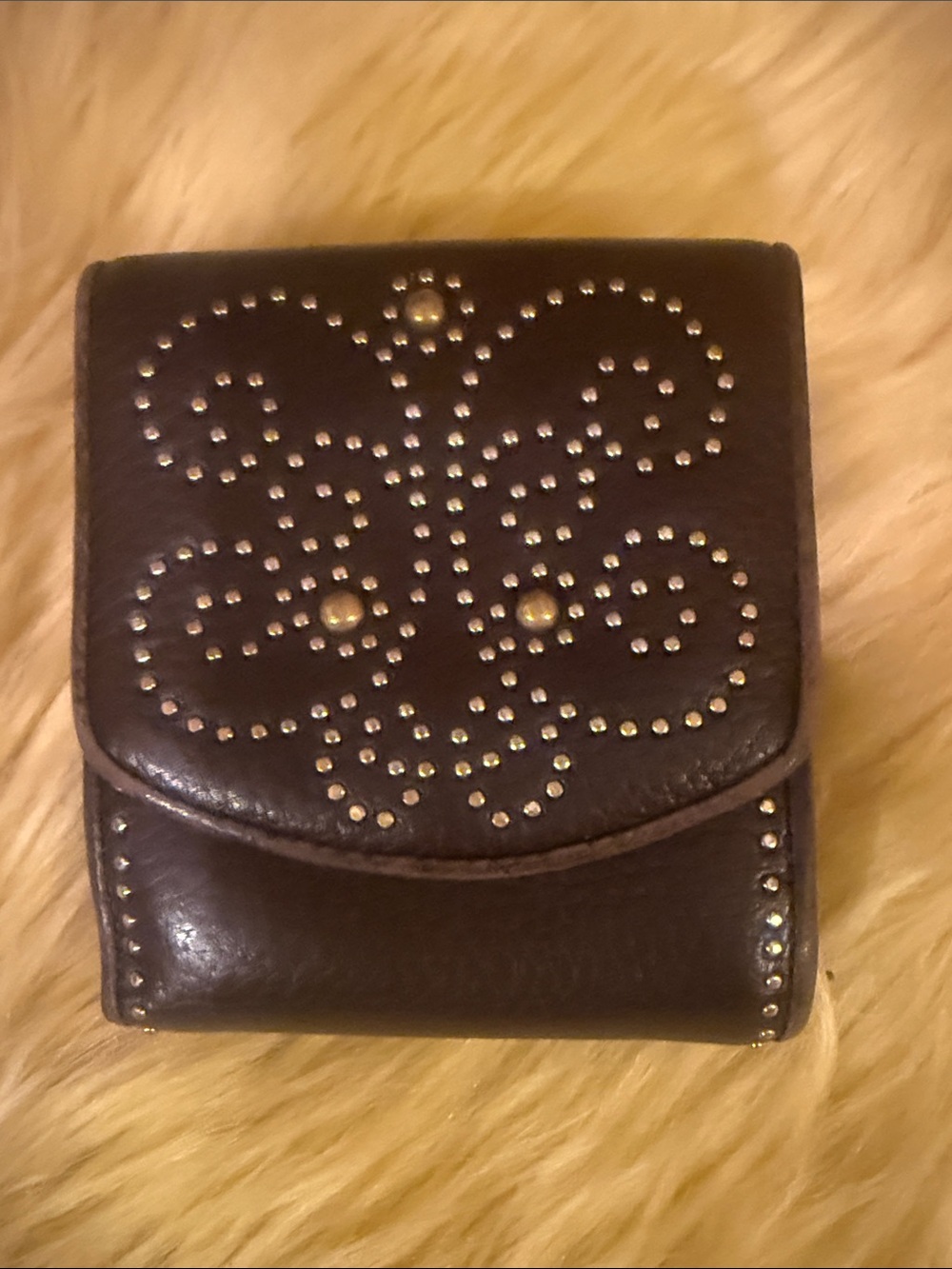 BRIGHTON WALLET~ Pretty Tough Collection< Chocolate Brown studded